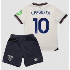 West Ham United Lucas Paqueta #10 Bortaställ Barn 2025-26 Korta ärmar (+ Korta byxor)